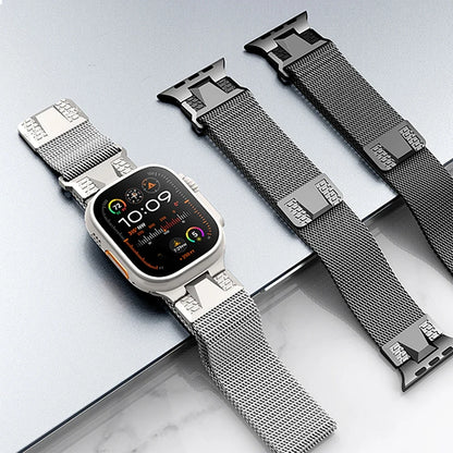 Magnetic milanese band for Apple Watch Ultra 2 49mm 9 45mm 42 44mm stainless steel loop men strap for iWatch ultra 8 7 6 5 4 se