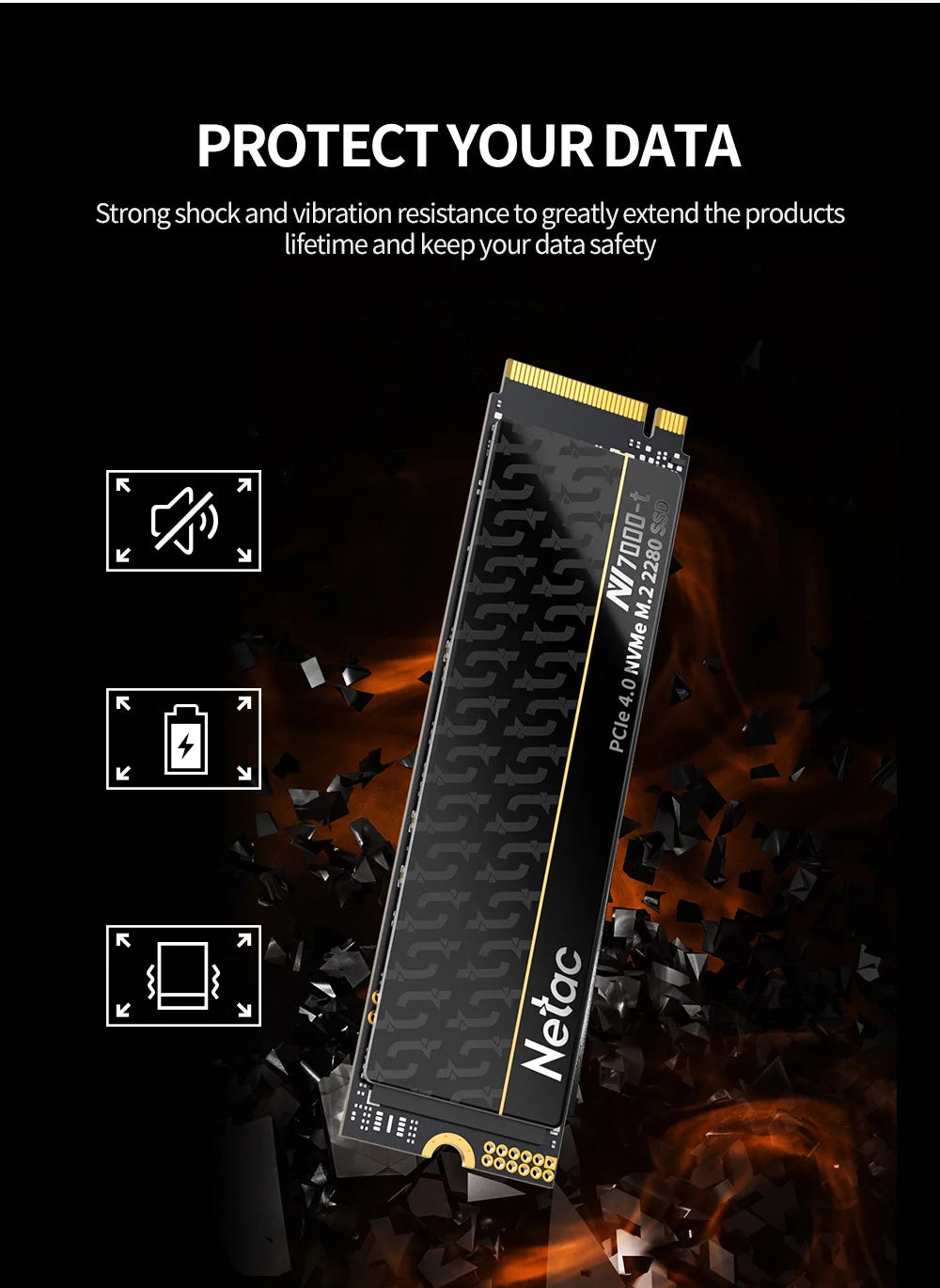 Netac SSD 1tb 2tb SSD NVMe M2 4tb 512gb PCIe 4.0 x4 M.2 2280 Disk Internal Solid State Drives NVME SSD for PS5 Laptop NV7000t