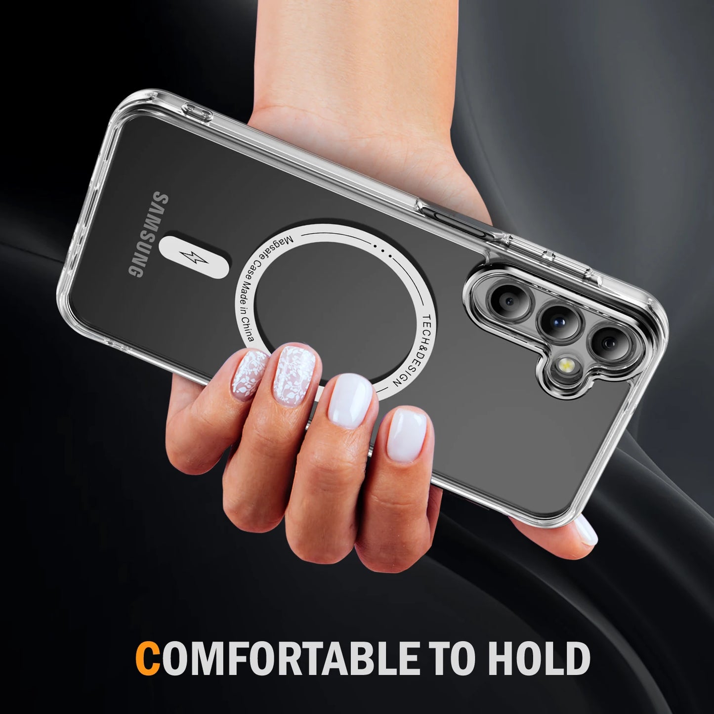 Clear Phone Case For Samsung galaxy A55 A15 S23 S24 FE S25 Ultra Shockproof Transparent Magnetic Magsafe Cover Soft Case Funda