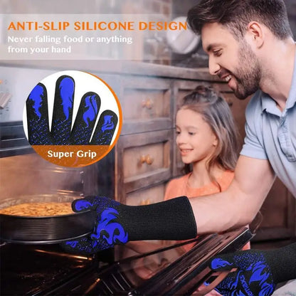 1pc High Temperature Protective Gloves, Resistant To High Temperature Of 800 Degrees, Silicone Barbecue Oven Microwave