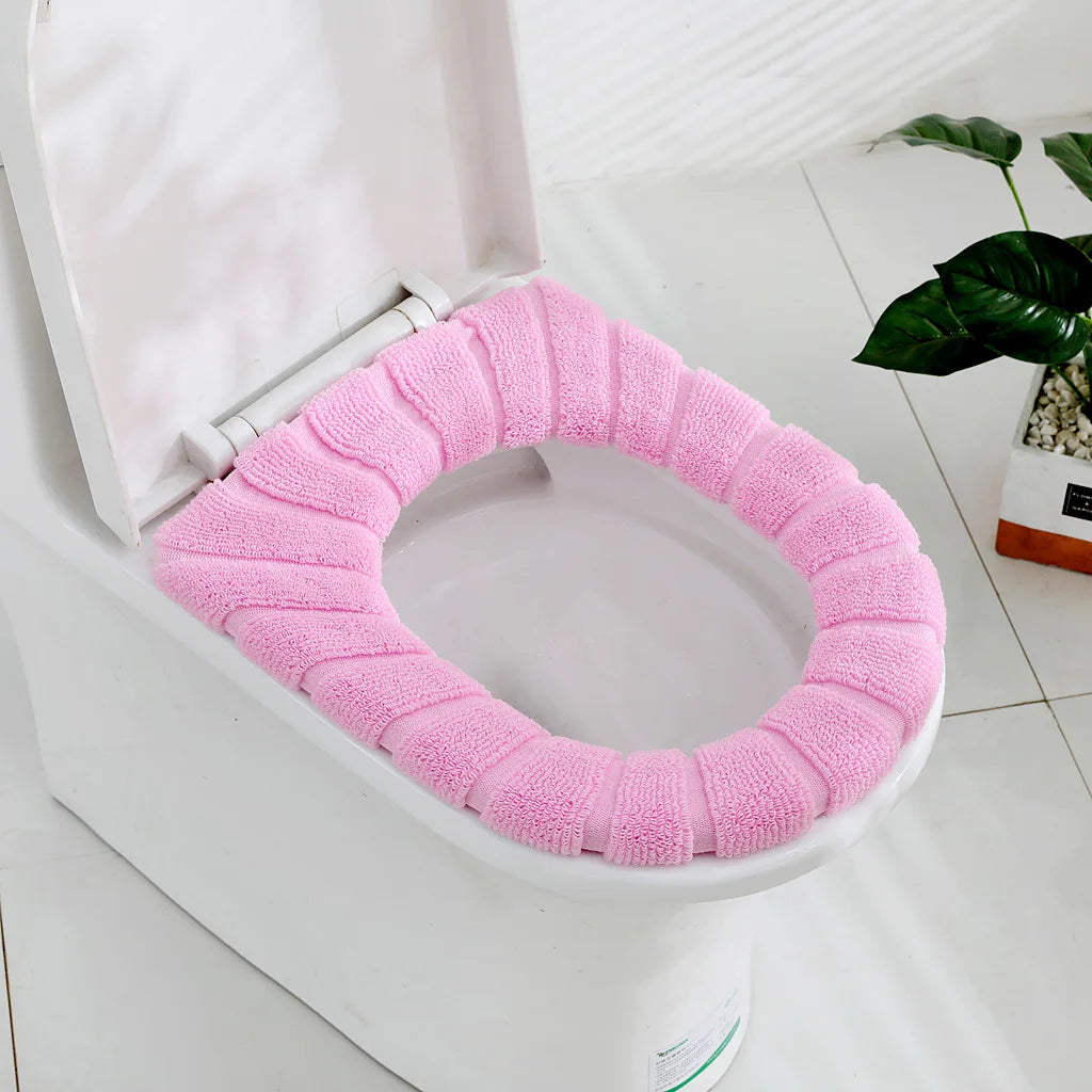 Winter Warm Toilet Seat Cover Waterpoof Soft Closestool Mat Bathroom Pad O-shape Toilet Seat Bidet Toilet Cover Accessories