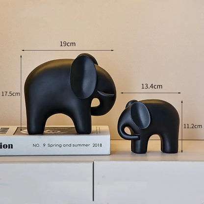 Nordic Style Elephant Resin Statue Ornaments, Home Decor Crafts, Office Desk Figurines Decoration, Bookcase Sculpture Gift