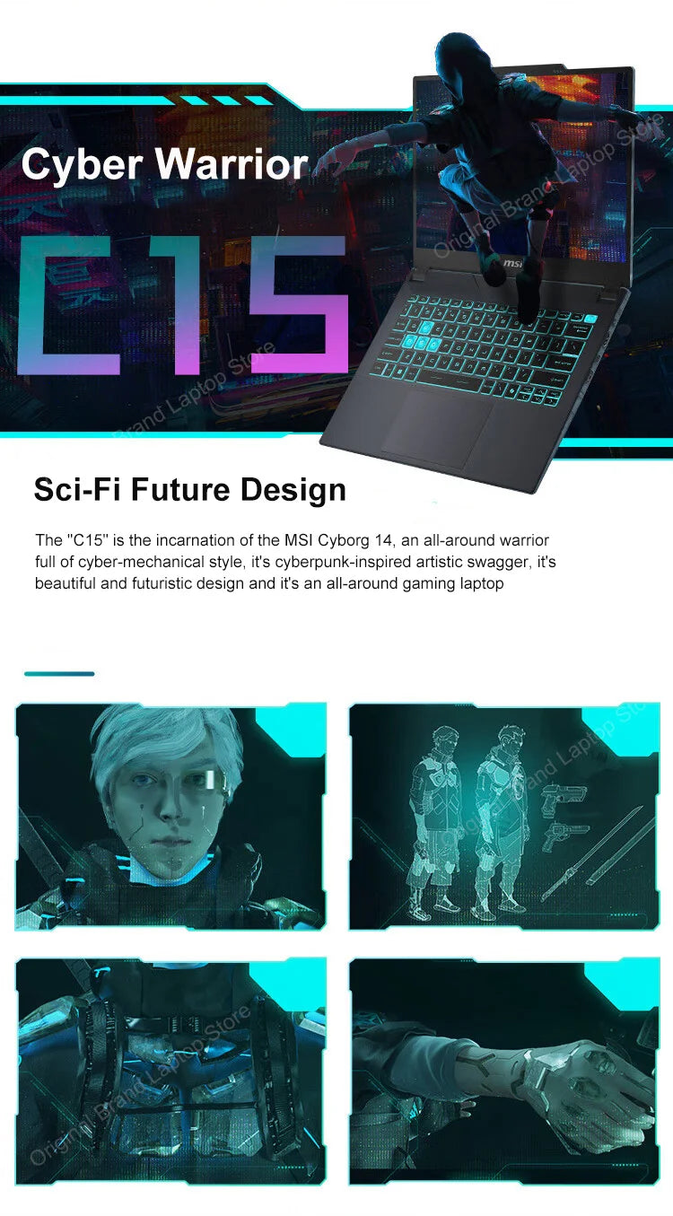 2024 MSI Cyborg 14 Gaming Laptop 14 Inch FHD 144Hz IPS Screen Notebook i5-13420H 16GB 512GB SSD RTX4050 Netbook Laptop Computer