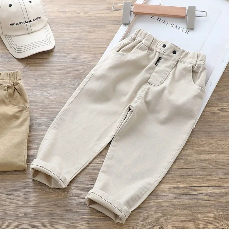 Baby Boy Girl Loose Pants New Fashion Korean Style Casual Solid Spring Autumn Children's Pants for 1-6 Years