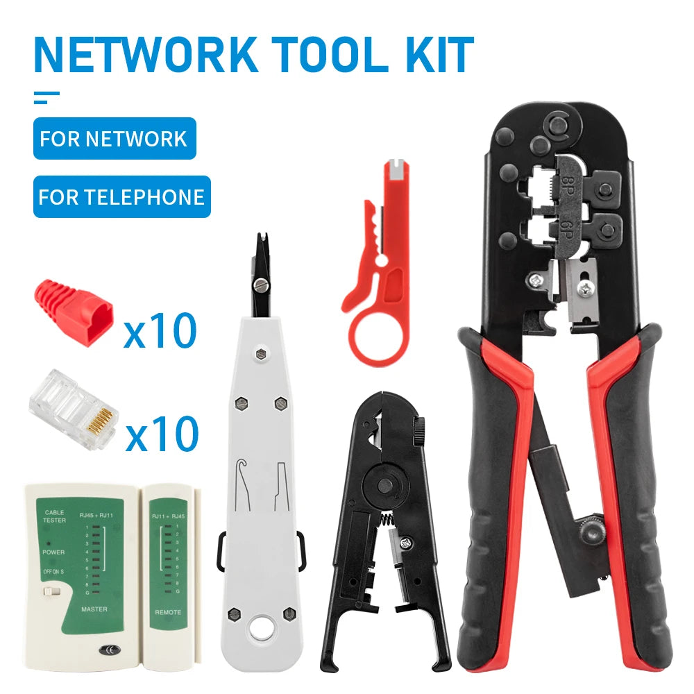 RJ45 Crimper RJ11 RJ45 Crimping Tool Ethernet Network LAN Cable Crimper Cutter Stripper Plier for 6P 8P RJ11 RJ12 RJ45