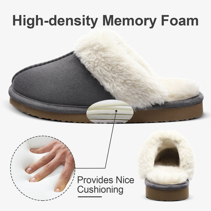 Comwarm Fuzzy House Slippers For Women Winter Plush Slippers Soft Flats Fluffy Furry Slippers Warm Home Slippers Indoor Outdoor