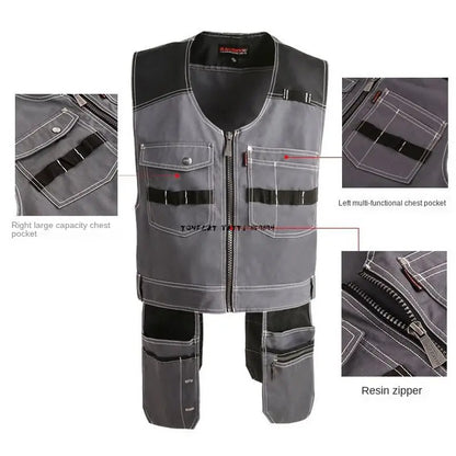 High Quality Men Male Outdoor Workwear Mens Work Vests Multifunction Tool Multi Pockets Vests Waistcoat tuta da lavoro uomo 2XL