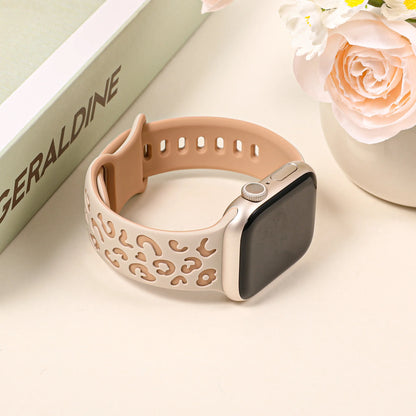 Engraved Strap For Apple Watch Band 45mm 44mm 42mm 41mm 40mm 49mm 44 mm Silicone Correa Bracelet Series 9 8 7 SE 6 5 4 3 Ultra 2