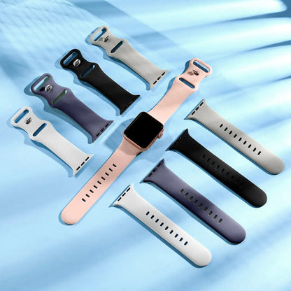 Soft Silicone Band for Apple Watch Strap 9 8 7 6 5 4 3 SE Bracelet for IWatch Ultra 49mm 45mm 41mm 40mm 44mm 38mm 42mm Wristband