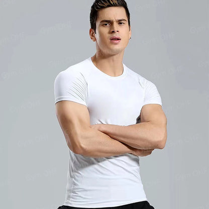 Men Gym Fitness Workout Tights Sport Jersey Athletic Running Shirt Compression Long Sleeve T Shirt Men Elastic Training T-shirt