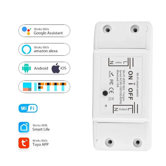 WIFI Switch Smart Home Automation Relay Module Tuya Timing Wireless Remote Control DIY Light Switch Works with Alexa Google Home