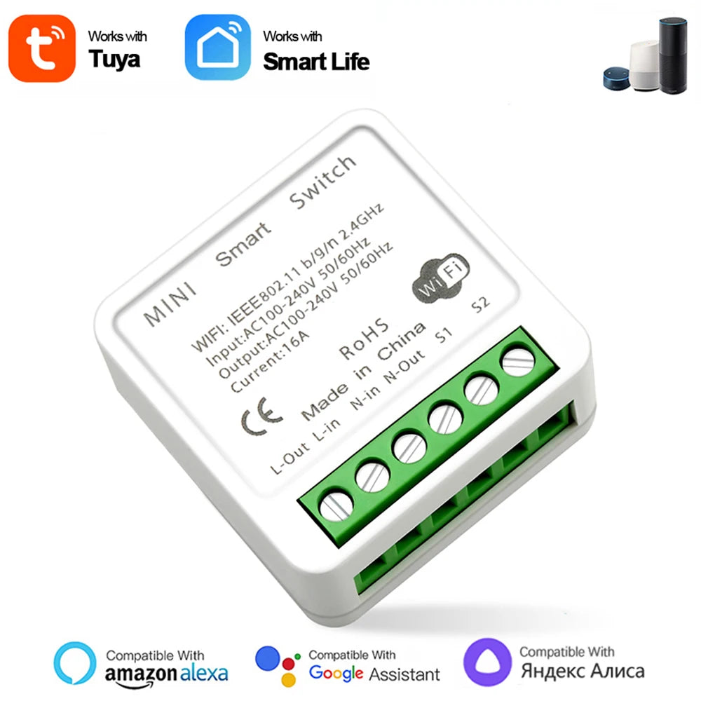 Tuya Smart Wifi DIY Switch 16A Supports 2 Way Control Home Automation Module Works With Alexa Google Home