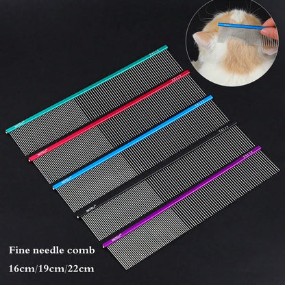 16/19/22cm Light Aluminum Pet Comb Professional Dog Grooming Cat Comb Cleaning Hair Trimmer Brush Accessories 5 Colors Optional