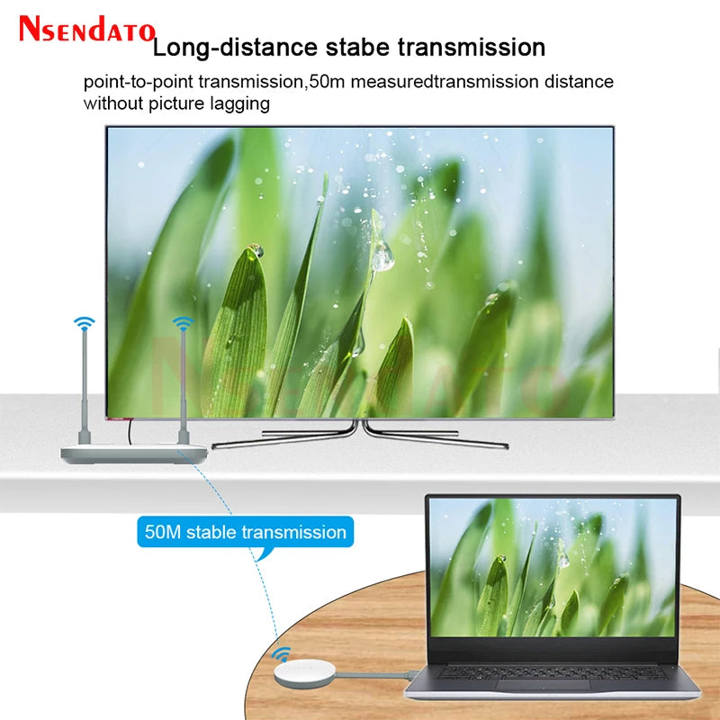 50m 5G Wireless Wifi Display Dongle HDMI Video Audio Transmitter Receiver Extender Kit Wireless TV Stick Adapter for PC TV