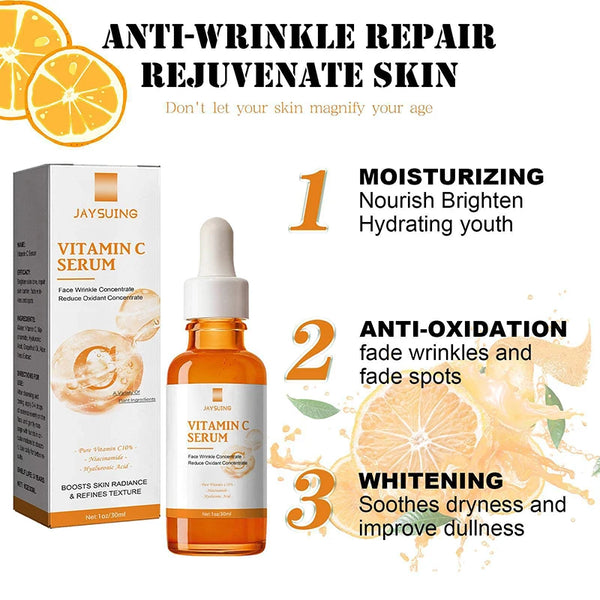Siero schiarente alla vitamina C per il viso, rimuove le macchie scure, le lentiggini, attenua la melanina, l'essenza antirughe e il retinolo, schiarente per la cura della pelle coreana