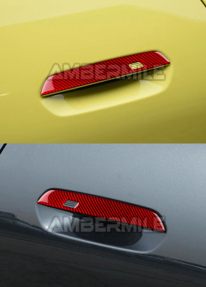 AMBERMILE for Mini Countryman U25 J05 Aceman 2024 2025 Car Door Handle Sticker Exterior Trim Cover Sticker Soft Carbon Fiber