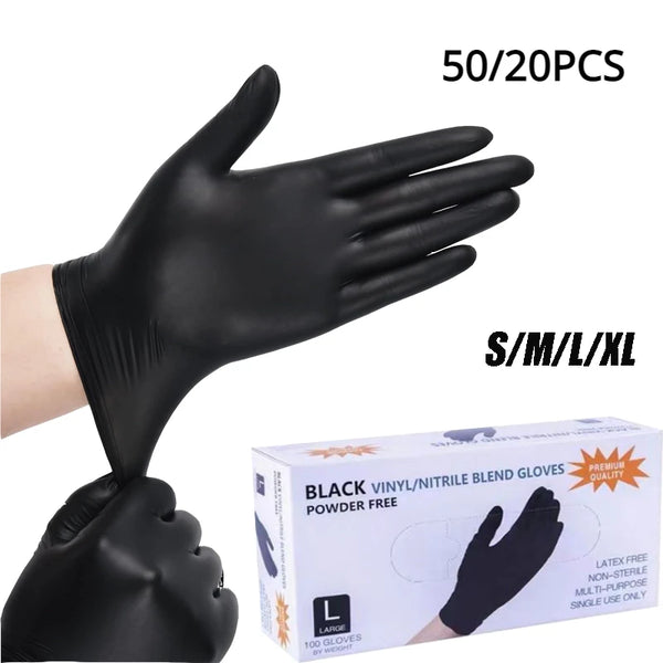 Guanti monouso in nitrile nero da 50/20 pezzi