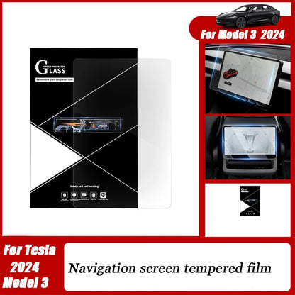 For Model 3 Highland 2024 Car Screen Tempered Glass Protector Film For Tesla Model3+ Accessories Navigator Touch Display HD Film