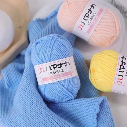 10pcs 25g 4ply Milk Cotton Yarn Anti-Pilling Hand Knitting Cotton Yarn For Scarf Sweater Hat Doll Craft Knitting Tools