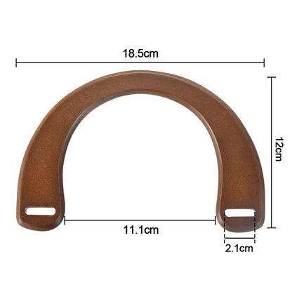 Detachable U-shaped Wooden Handles Shoulder Bag Strap Handbag Gift Box Replacement Handles 18.5cm DIY Purse Luggage Accessories