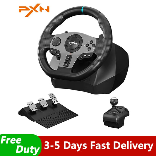 Gaming Steering Wheel PXN V9 PC Gaming Racing Wheel for PC Windows 7/8/10/11/PS4/PS3/Switch/Xbox One/Xbox Series 