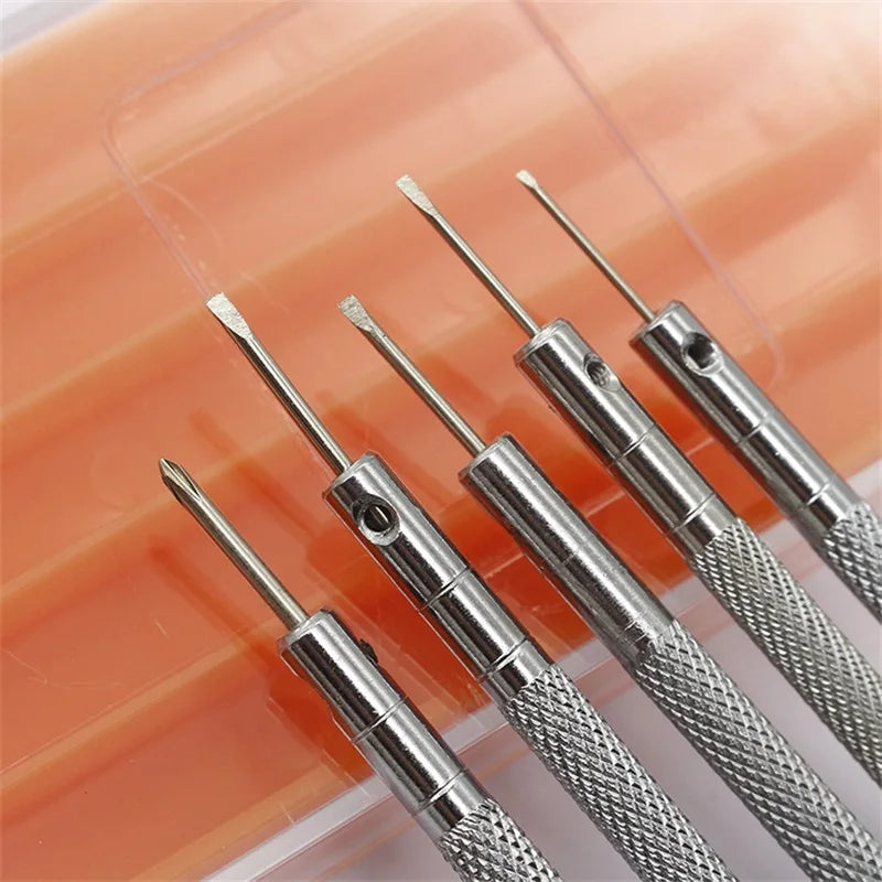 Small 0.8-1.6mm Steel Screwdriver For Watch Glasses Repairing Portable Hand Tools Band Removal With Mini Link Pins Watchmaker