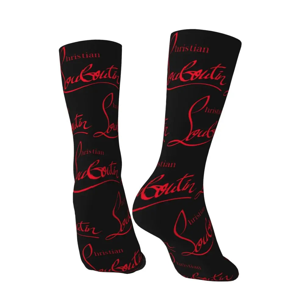 Autumn Winter Retro Women Men Christians High Heels Louboutins Socks Lady Beauty Non-slip Basketball Socks