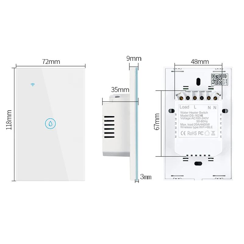 US/AU Standard 20A HomeKit WiFi Boiler Switch Smart Home Automation Water Heater Voice Control By Alexa Google Home Apple Siri