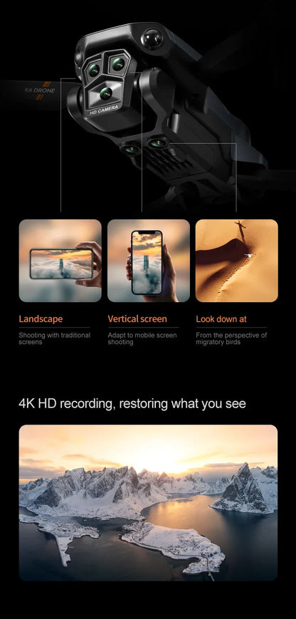 Xiaomi MIJIA K6MAX Drone 8K GPS Professional HD Aerial Photography 3 Camera Omnidirectional Obstacle Avoidance Quadrotor Drone