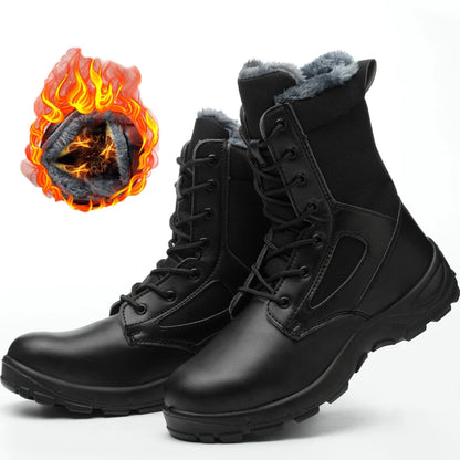 Men's Work Safety Boots Puncture-Proof work Shoes Anti-smash Desert Combat Boots Protective Shoes Steel Toe Boots