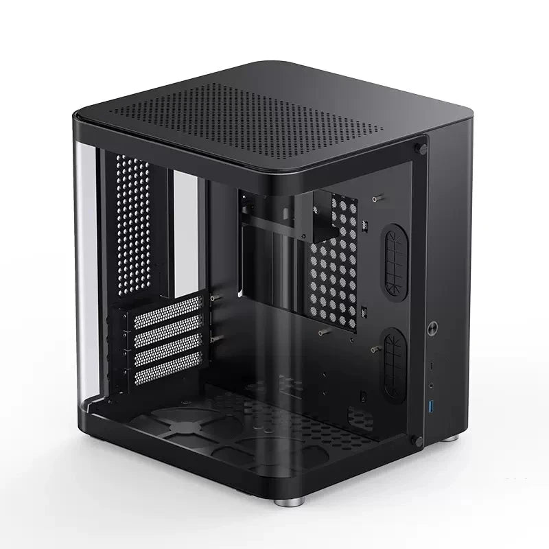 JONSBO TK-1 2.0 M-ATX Case Mini PC Case Ring Tempered Glass Side Penetration E-sports Seaview Room Desktop Computer Mini Chassis