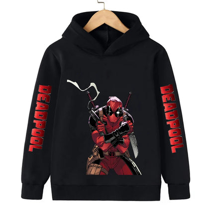 Deadpool Children Hoodies Girl Boy Kids New Fashion Pullover Autumn Winter Clothing Cartoons Casual Clothes Kid Tops Sweatshirts