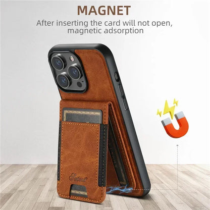 2 In 1 Luxury Magsafe Wallet Leather Phone Case For iPhone 16 15 14 13 12 Pro Max Plus 16 Pro Magnetic Flip Card Holder Cover