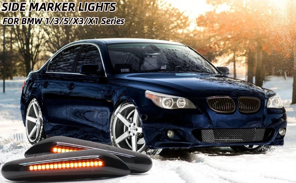 LED Dynamic Side Marker Mirror Indicator Lamp Flowing Water Turn Signal Light For BMW E90 E91 E92 E93 E60 E87 E82 E61 E46 X1 X3