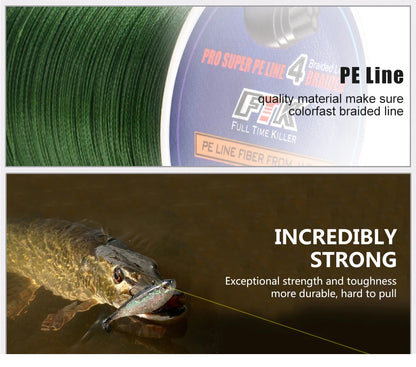 FTK 114M 4 Strands PE Braided Wire Fishing Line 125Yards 0.10mm-0.40mm 8LB-60LB Incredibly Strong Multifilament Fiber Line