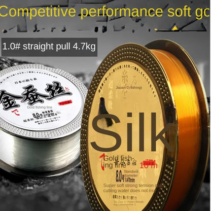 110M Fluorocarbon Coating Nylon Line Invisible Fast Sinking Fishing Monofilament Line Durable Soft Freshwater Fishing Line