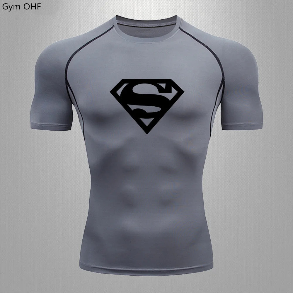 Men Gym Fitness Workout Tights Sport Jersey Athletic Running Shirt Compression Long Sleeve T Shirt Men Elastic Training T-shirt