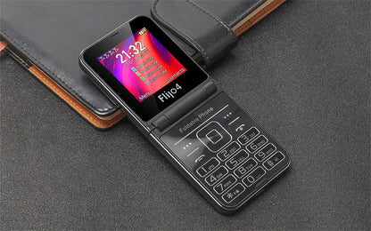 UNIWA F265 Fold Flip Phone 2G Mobile Phone for Elderly Dual Screen Single Nano Big Push-Button  1400mAh Battery