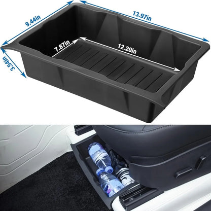 Compatible for Tesla Model Y 2020-2024 Under Seat Storage Box,Under Seat Drawer Storage Box Hidden Organizers Black Accessories