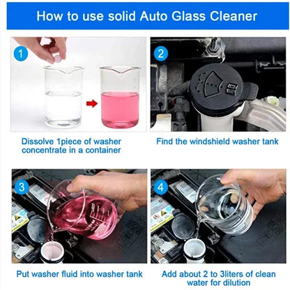 Car Tablet Windscreen Cleaner Effervescent Window Solid Cleaning Automobile  Glass Wiper Washing Tablets Dust Remover Pink