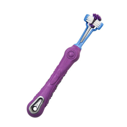 Three Sided Pet Toothbrush Three-Head Multi-angle Toothbrush Cleaning Dog Cat Brush Bad Breath Teeth Care Tool Cleaning Mouth