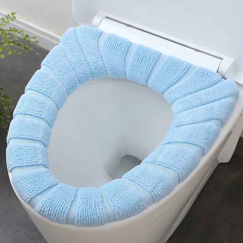 Winter Warm Toilet Seat Cover Waterpoof Soft Closestool Mat Bathroom Pad O-shape Toilet Seat Bidet Toilet Cover Accessories