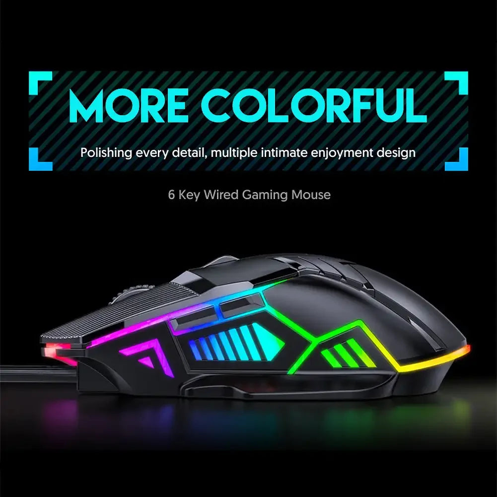 Ergonomic Wired Gaming Mouse USB Computer Mouse Gaming RGB Mause Gamer Mouse 6 Button LED Silent Mice for PC Laptop