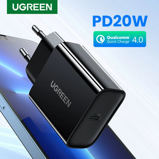 UGREEN PD Charger 20W Fast USB Type C Charger for iPhone 14 13 Quick 4.0 3.0 USB Charger for Xiaomi Samung Mobile Phone Charger