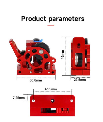 For CR10 CR 10S Ender3 V2 VORON HGX LITE Extruder Dual Gear Extruder Hard Steel Reduction Gear High Speed Motor 3D Printer Parts