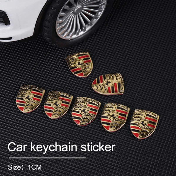 5/10 pezzi adesivi per chiavi auto, emblema in metallo, decorazione decalcomania per Porsche Cayenne Taycan 911 718 Panamera Macan Carrera-GT 928 944 968