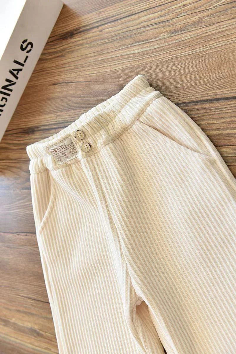 Baby Girls Pants Autumn Winter Warm Kids Corduroy Trousers 0-10 Years Old Children Warm Casual Straight Pants