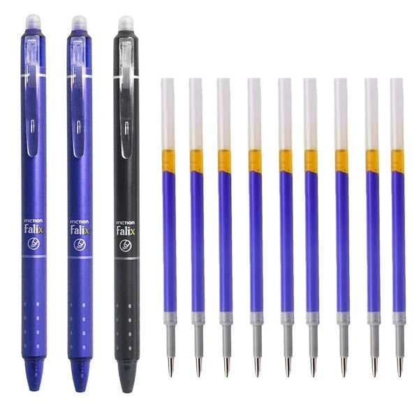 Penna gel cancellabile a pressione da 0,5 mm, grande capacità, refill cancellabile, aste sostituibili, impugnatura lavabile, forniture per ufficio scolastico, cancelleria