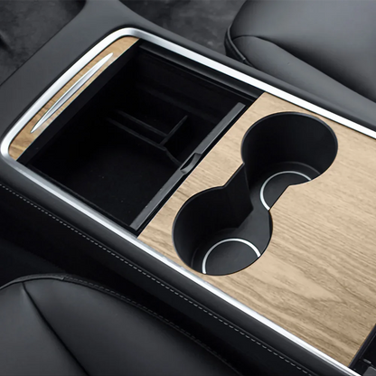 For Tesla Model 3 Y 2021-2023 Center Console Panel Sticker Wood Grain Film Carbon Central Control Cover Car Interior Accessories