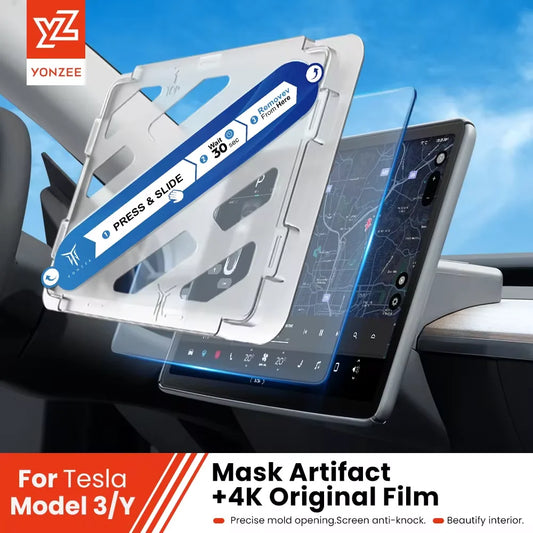 YZ Tempered Glass Screen Protector For Tesla Model 3 Y Center Console Anti Glare HD Film Protection Screen Protecto Accessories 